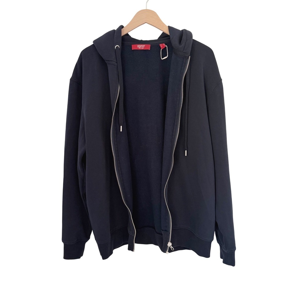 NEW Esprit New York Mens Navy Blue Oversized Full Zip Hoodie Sweatshirt Size S